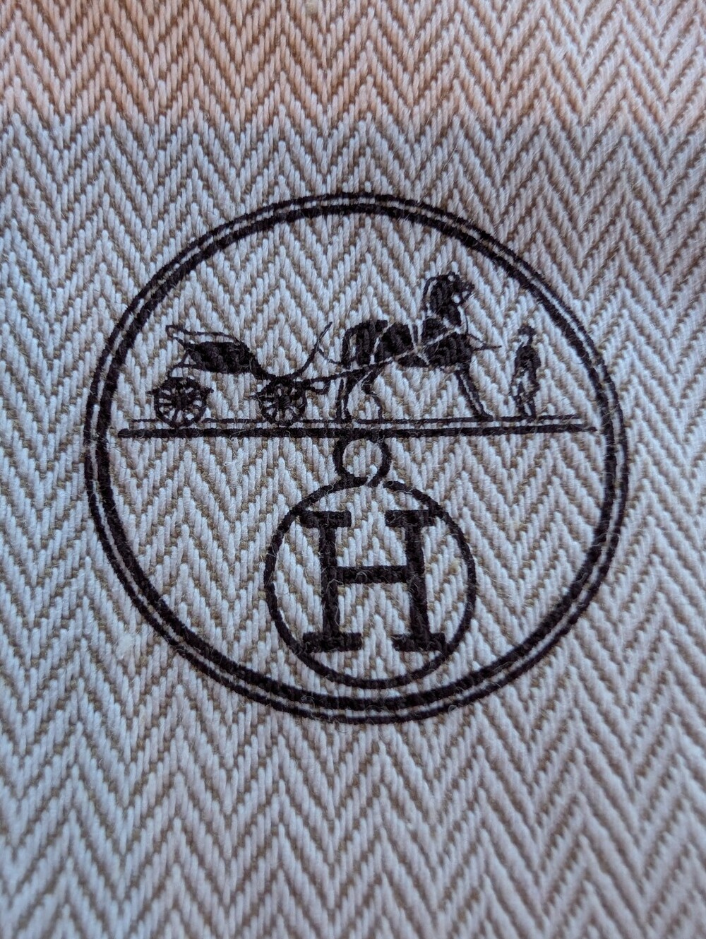 Hermes Herringbone Dust Bag Small Pouch
